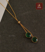 Anti Tarnish Emerald Pendent Necklace - Image 2