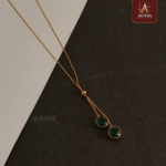 Anti Tarnish Emerald Pendent Necklace