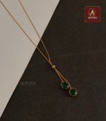 Anti Tarnish Emerald Pendent Necklace