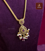 Simple AD Pendent With Ruby Stone