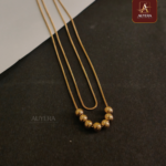 Anti Tarnish Double Layer Golden Bead Necklace