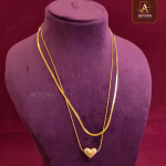 Anti Tarnish Double Layer Heart Pendent Necklace