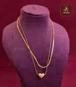 Anti Tarnish Double Layer Heart Pendent Necklace