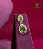 Tear Drop Emerald Necklace And Earring - Image 3