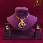 Traditional Peacock Pendent Necklace With Multi Beads