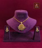 Traditional Peacock Pendent Necklace With Multi Beads