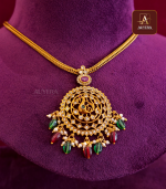 Traditional Peacock Pendent Necklace With Multi Beads - Image 2
