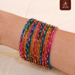 Multi Colour Rain Drop Glass Bangle