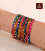 Multi Colour Rain Drop Glass Bangle