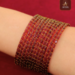Maroon Colour Rain Drop Glass Bangles