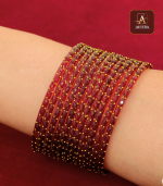 Maroon Colour Rain Drop Glass Bangles