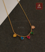 Anti Tarnish Multi Colour Pendent Necklace - Image 2