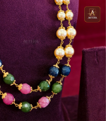 Two Layer Multi Colour Beads Necklace - Image 2