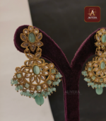 Mint Blossom Chandbali Earrings