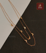 Double Layer Anti Tarnish Half Moon Necklace