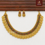 Antique Lakshmi Necklace with Ruby And Emerald Stone