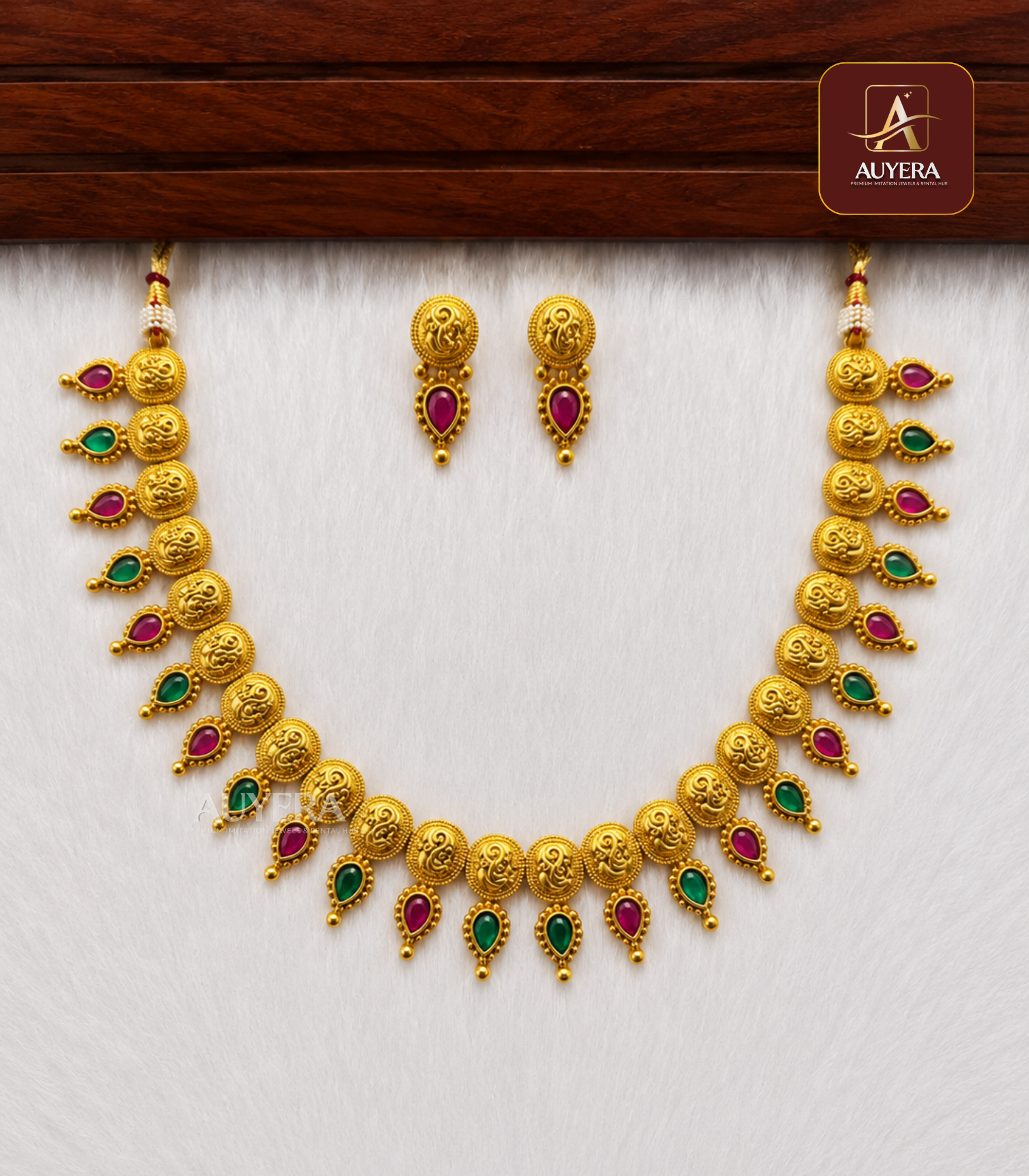 45 (1) Ruby & Emerald Antique Necklace - Image 1