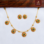Ruby & Emerald Floral Pendent Necklace