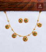 Ruby & Emerald Floral Pendent Necklace