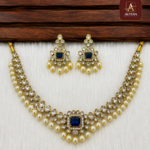 AD Necklace With Blue Stone