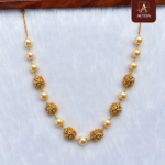 Pearl And Golden Bead Necklace