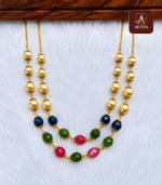 Double Layer Multi Colour Bead Necklace