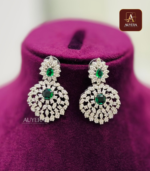 AD Semi Bridal Set With Green And White Stone - Image 4