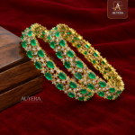 AD Bangles With Green Stone